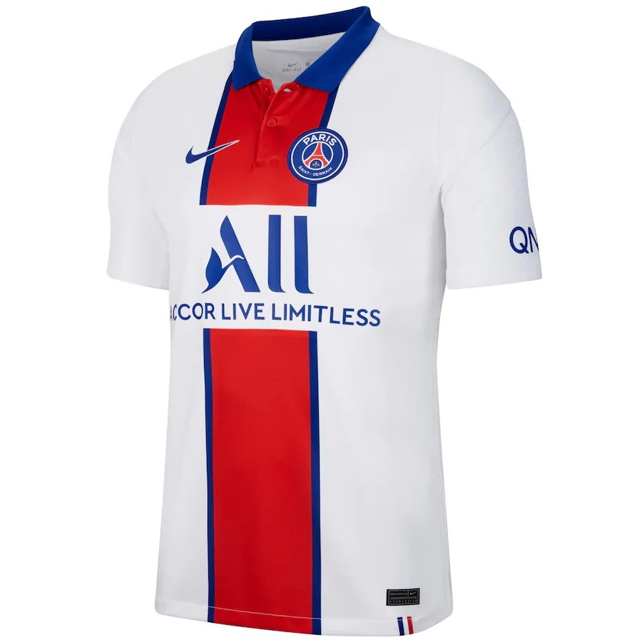 Tailandia Camiseta Paris Saint Germain Replica Segunda Ropa 2020/21 Blanco